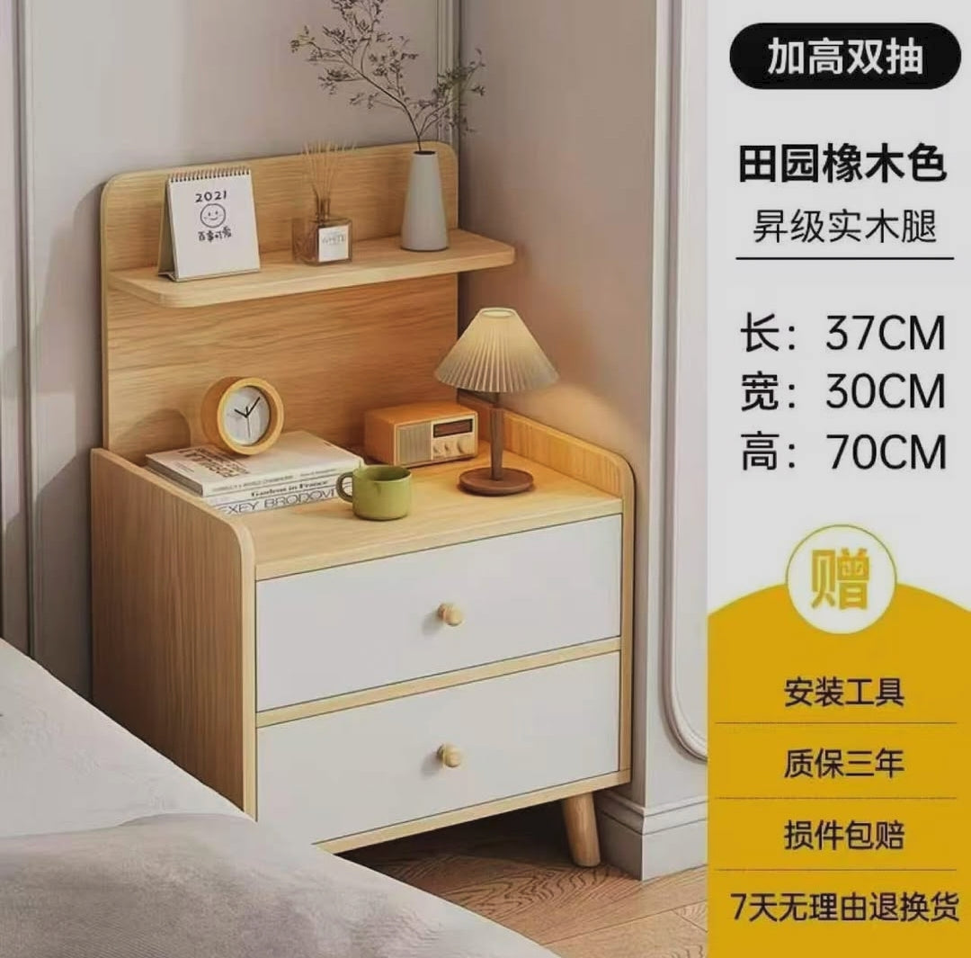 Wooden Bedside Table with Drawer