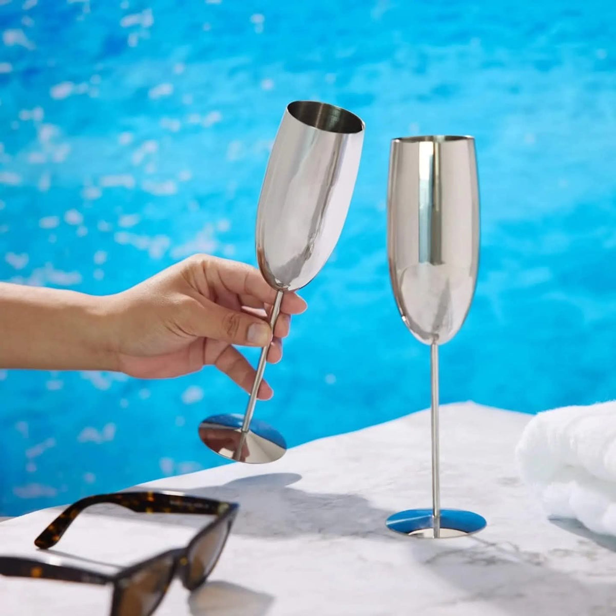 Stainless Steel Champagne Flutes