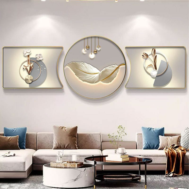 3-Piece Crystal Porcelain Decorative Wall Art Set
