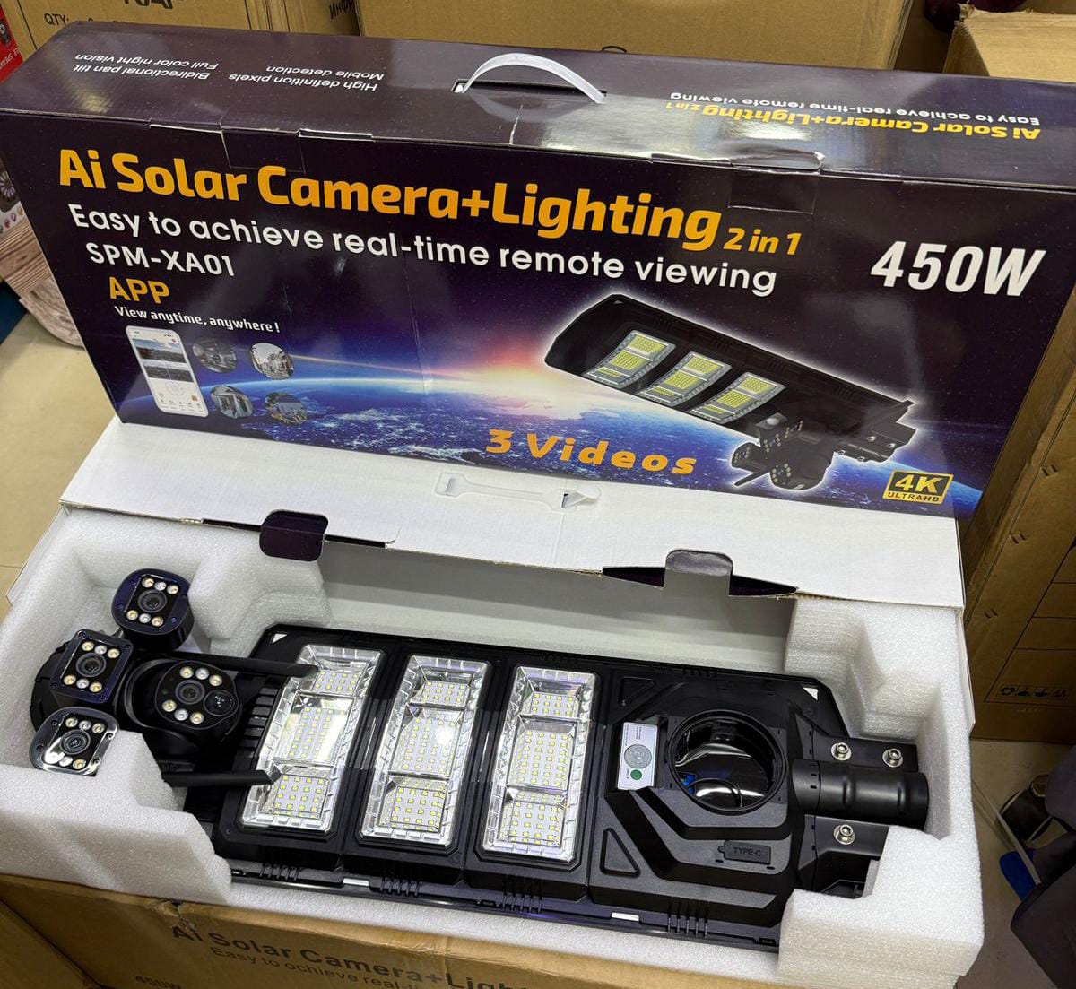 450W Solar Camera + Street Light