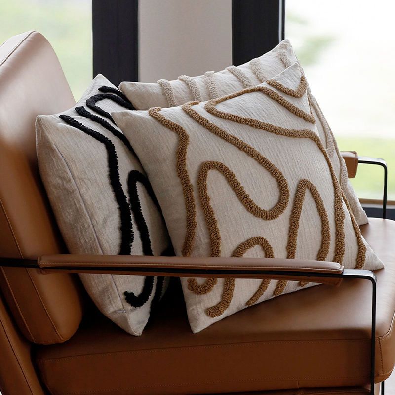 Gemelli Colllection boho throw pillow cover tufted geometric 45x45 cm cushion cover tassel decorative sofa bed home décor