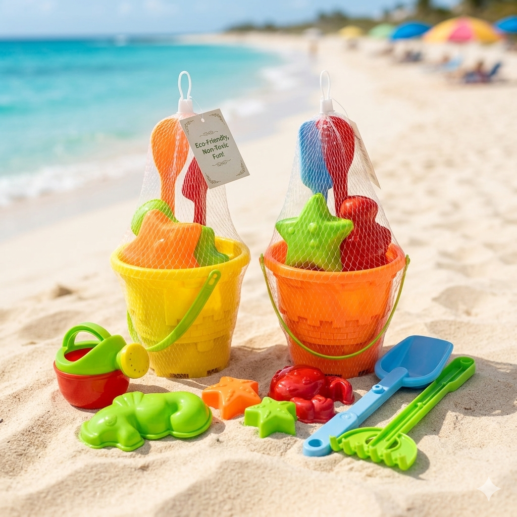 Kids Beach Toys Set for Sandcastle Building and Outdoor Play