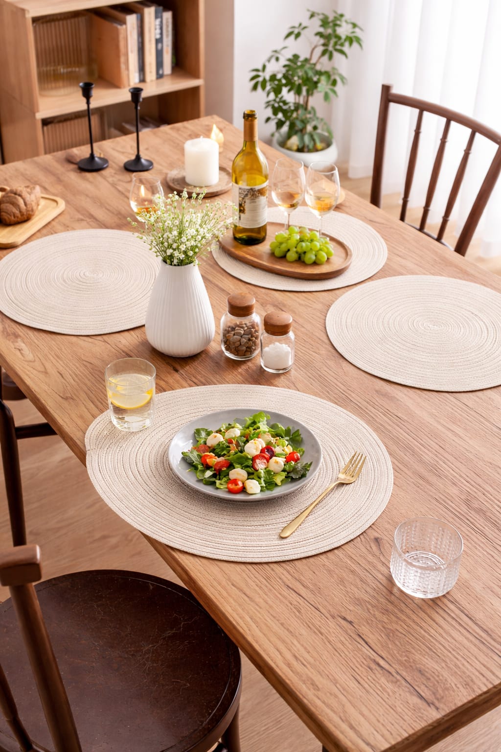 6PC Round Woven Placemats