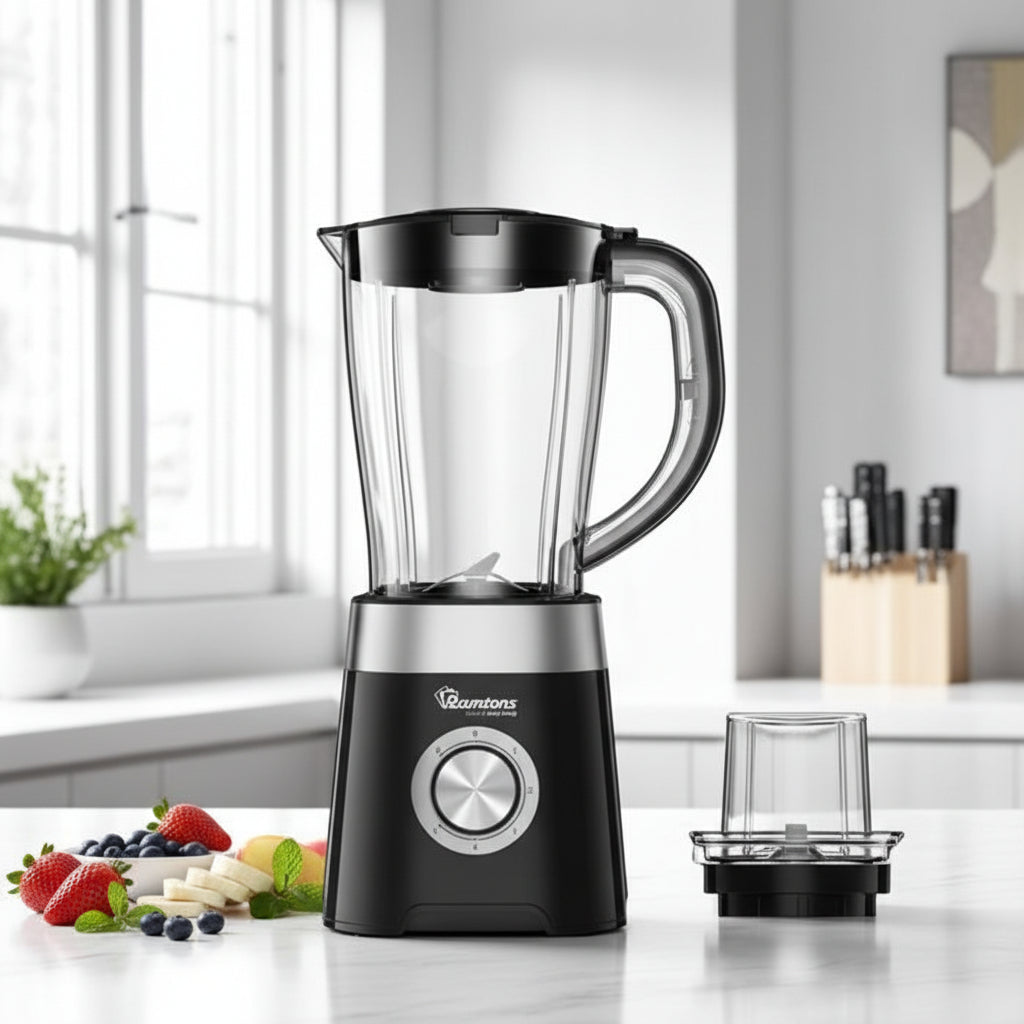 Blender + Mill 1.5L 500W 5-Speed Plastic Body Stainless Steel Kitchen Blender