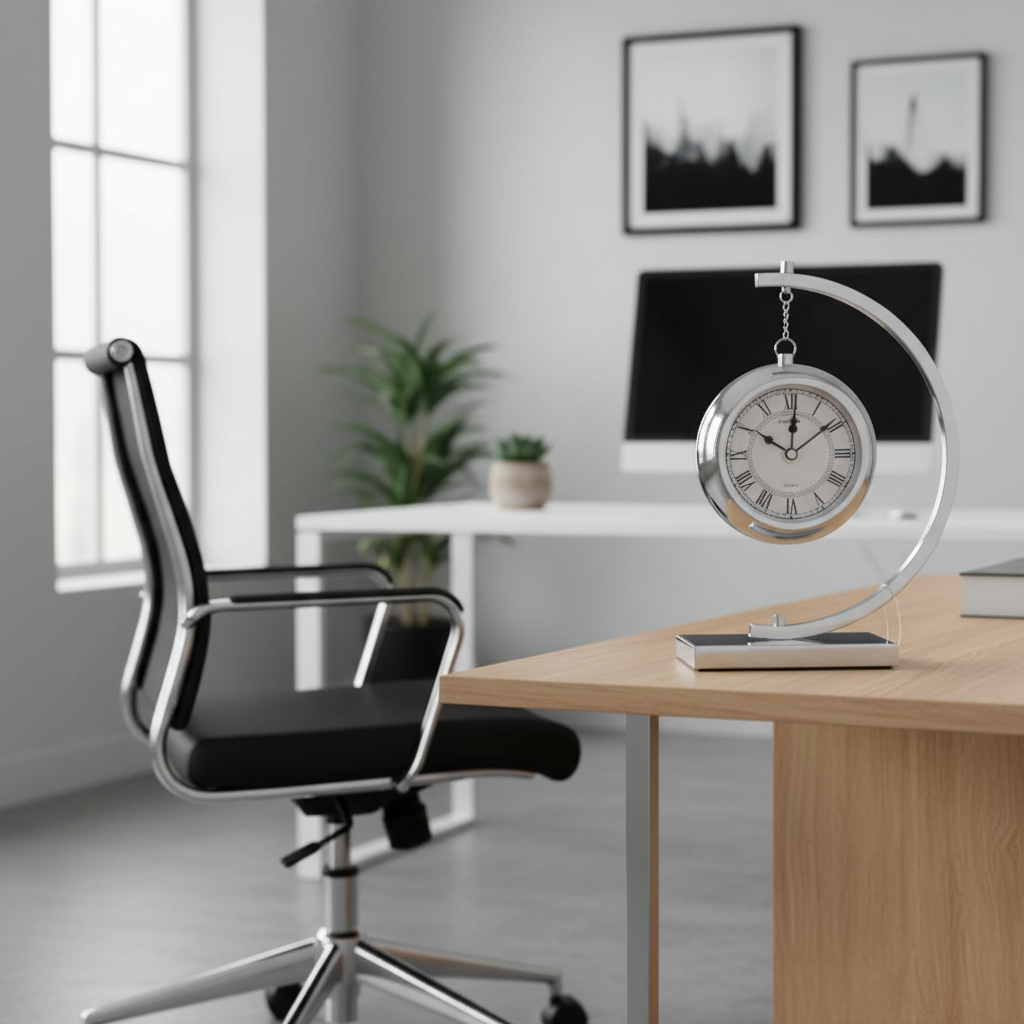 Silver Hanging Table Clock