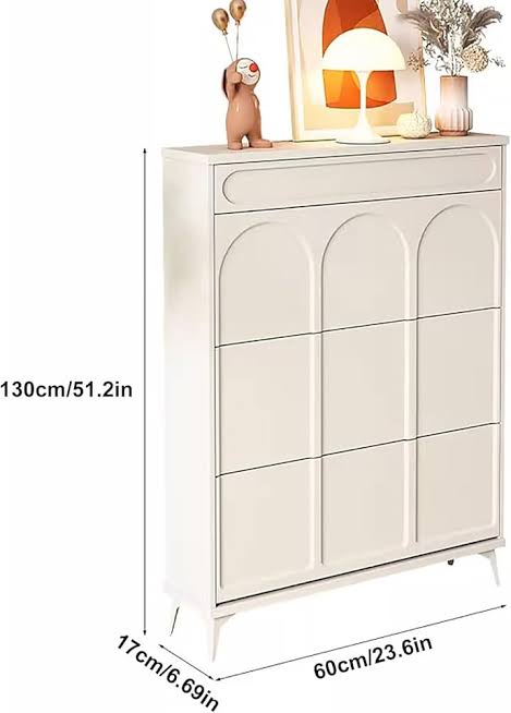 Bucket Flip Shoe Cabinet (Double Layer) – 100×90×24cm