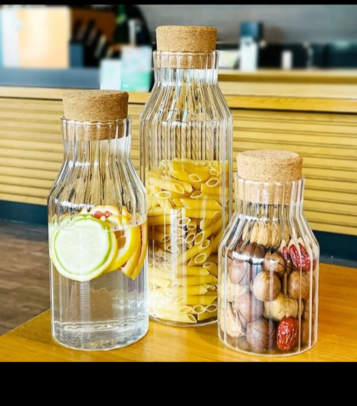 Ribbed Glass Storage