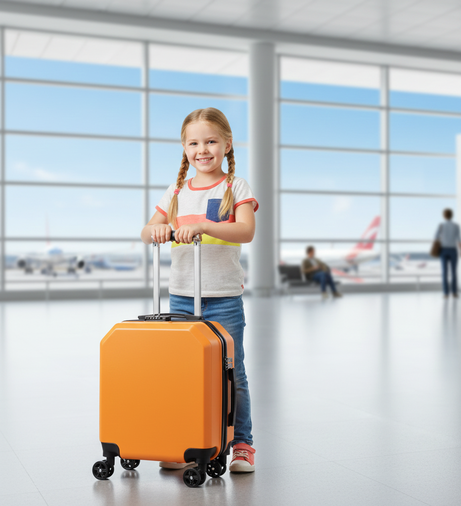 kids suitcase with wheels for travel and sleepovers