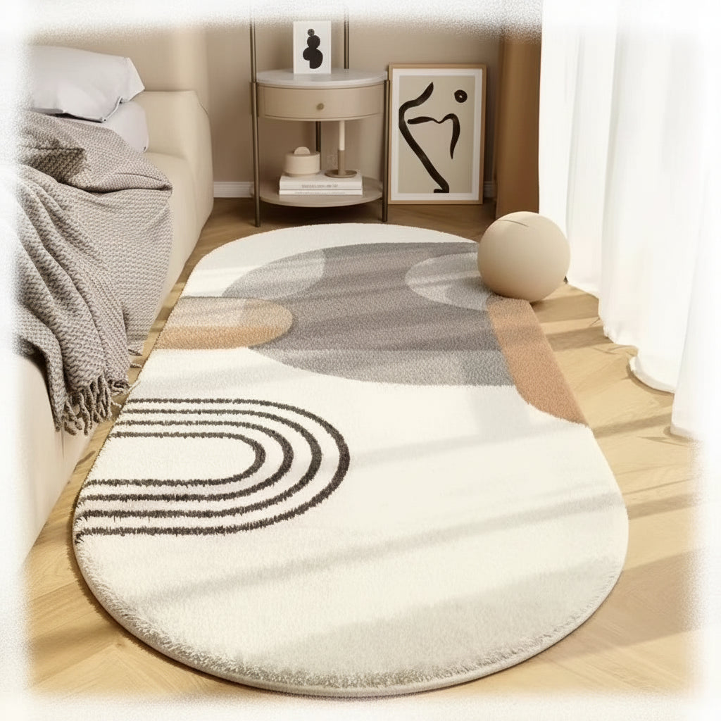 Gemelli Collections warm super oval soft bedside mat 60x180cm plush floor rug for bedroom living room home décor soft comfortable washable floor mat for bedside and lounge areas.