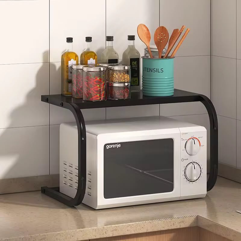1 Tier Metallic Microwave Organiser Shelf