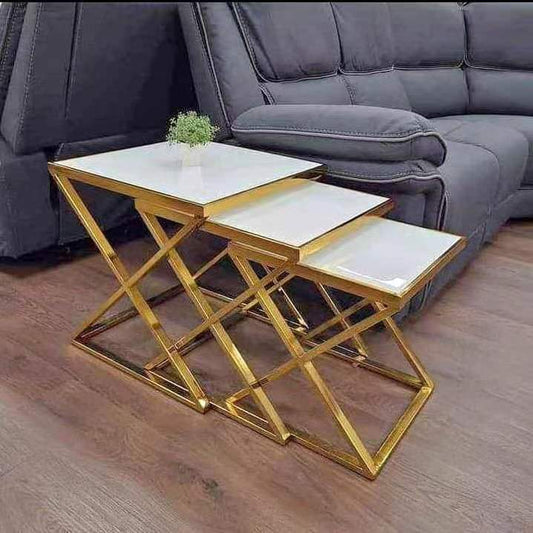 3 in 1 Tampered Glass nesting Stools