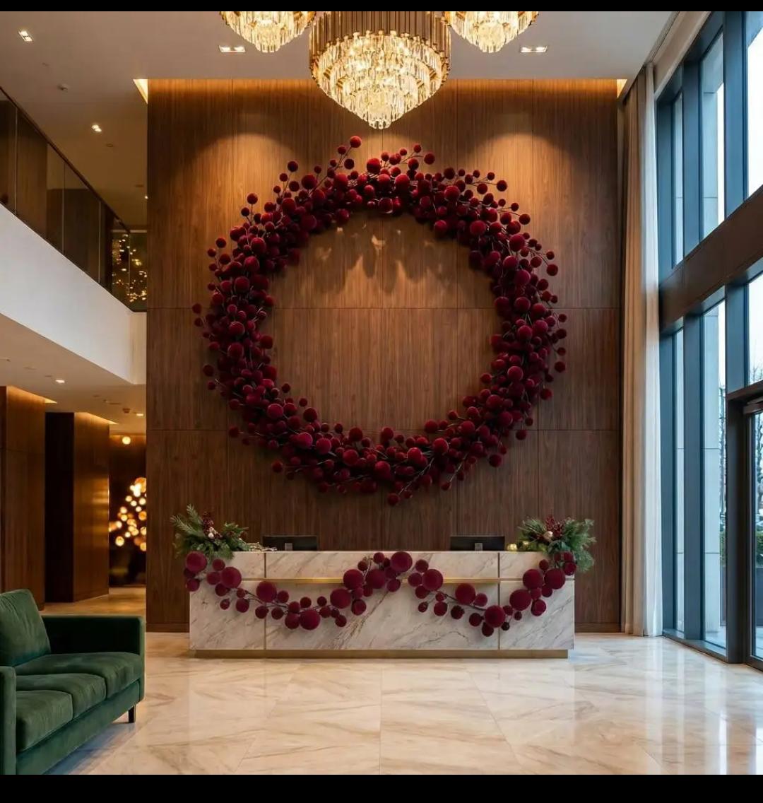 Christmas Ball Vine Garland with Flocked Pendant 1.8M