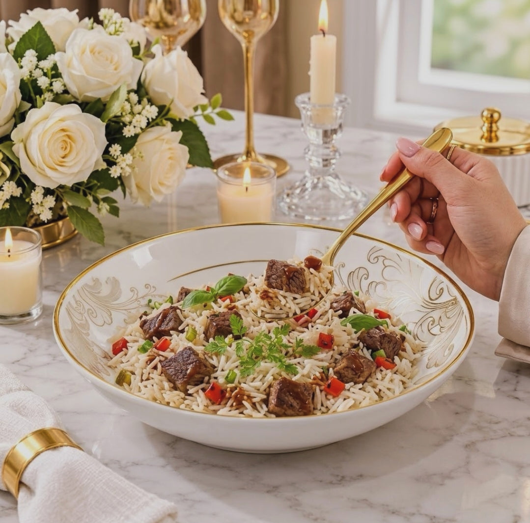 6-Piece Bone China Round Soup Plate Set