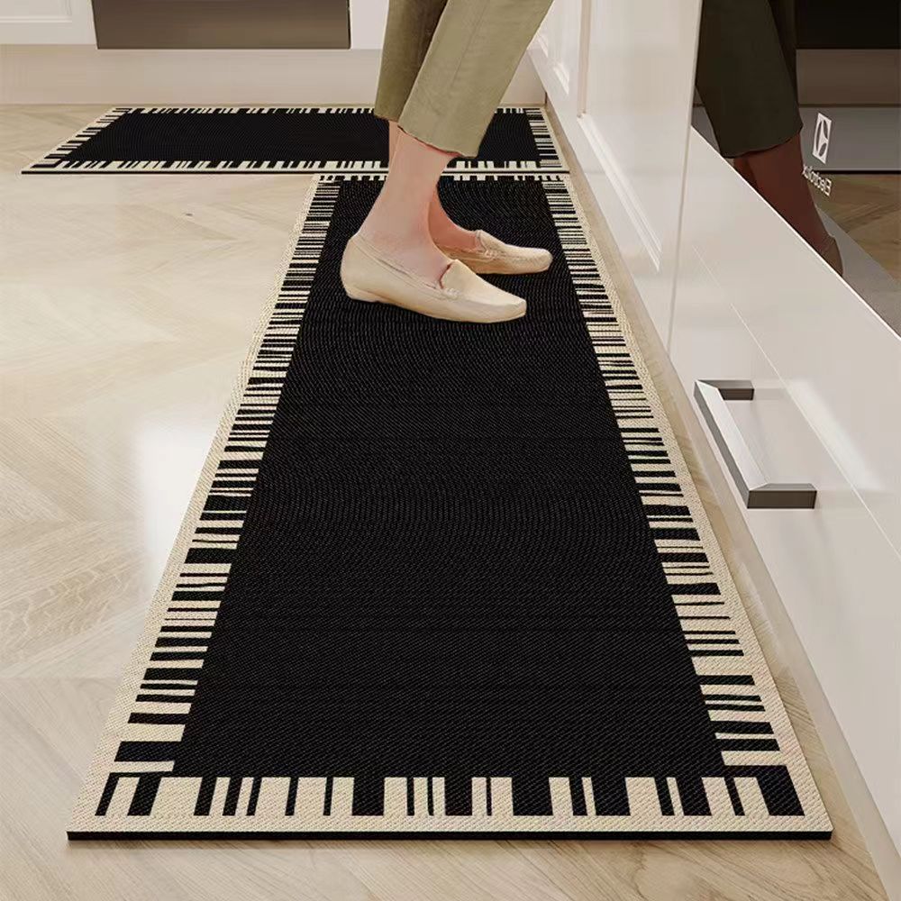 2 Piece Rubber Bottom Anti-Slip Kitchen Mat Set