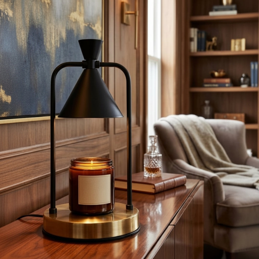 Gemelli Collections Candle Warmer for flameless scented candle fragrance release in living rooms, bedrooms, offices, and home décor spaces.