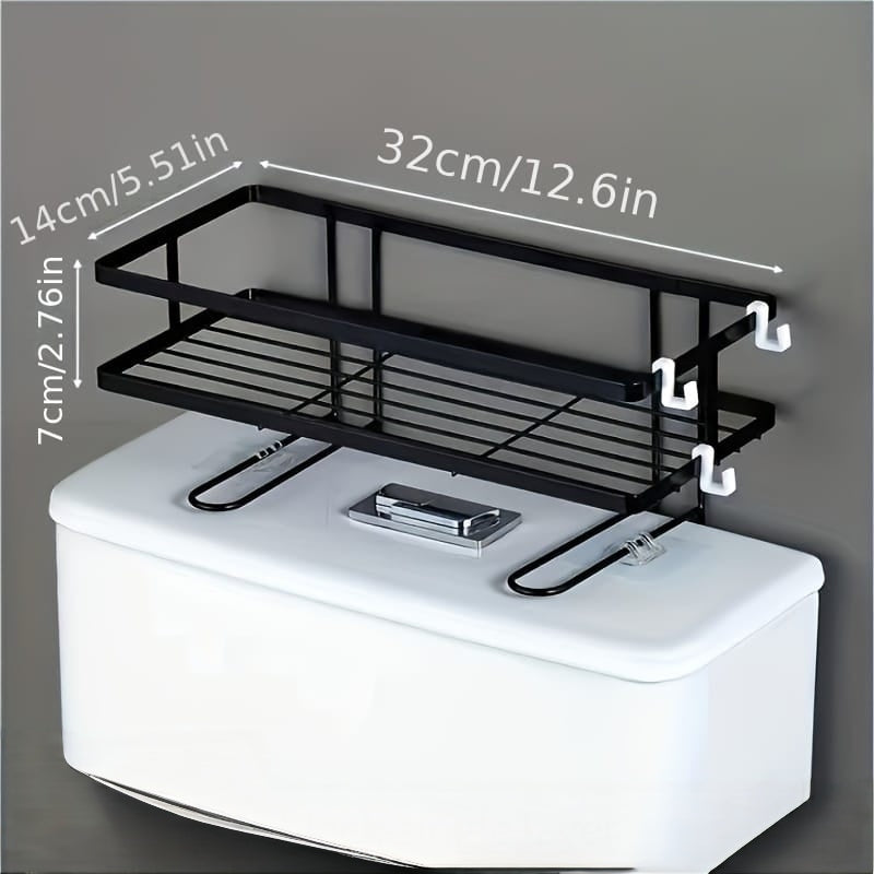 Single Layer Metallic Toilet Top Organiser Rack