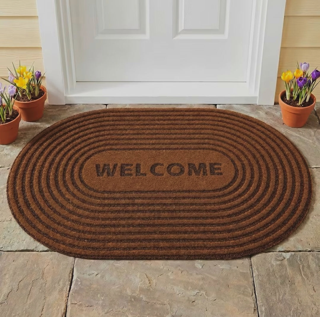 Oval Door Mat with Rubber Bottom