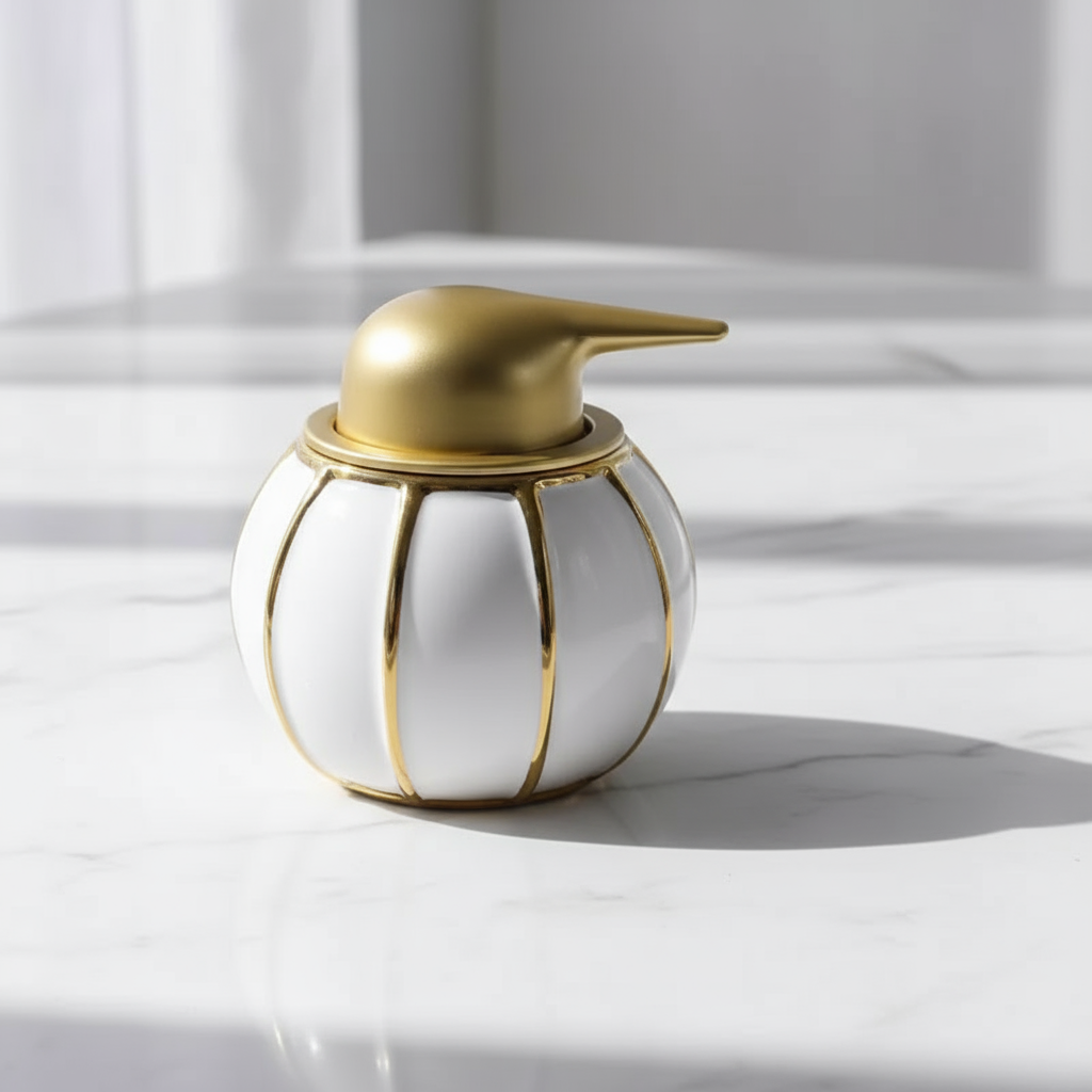 350ml ceramic soap dispenser with pump for bathroom or kitchen use