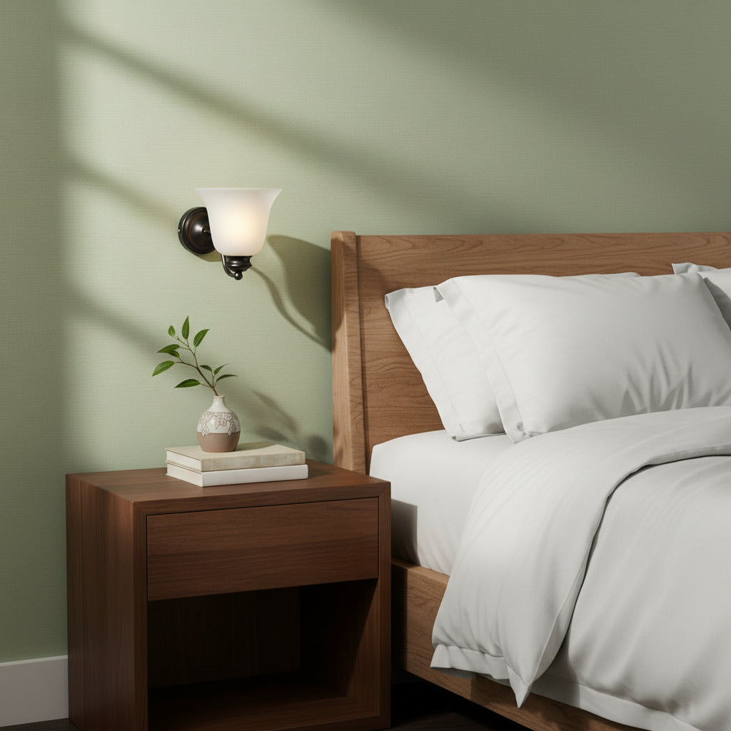 Black and white glass wall lamp with iron frame, modern indoor E27 decorative lighting fixture
