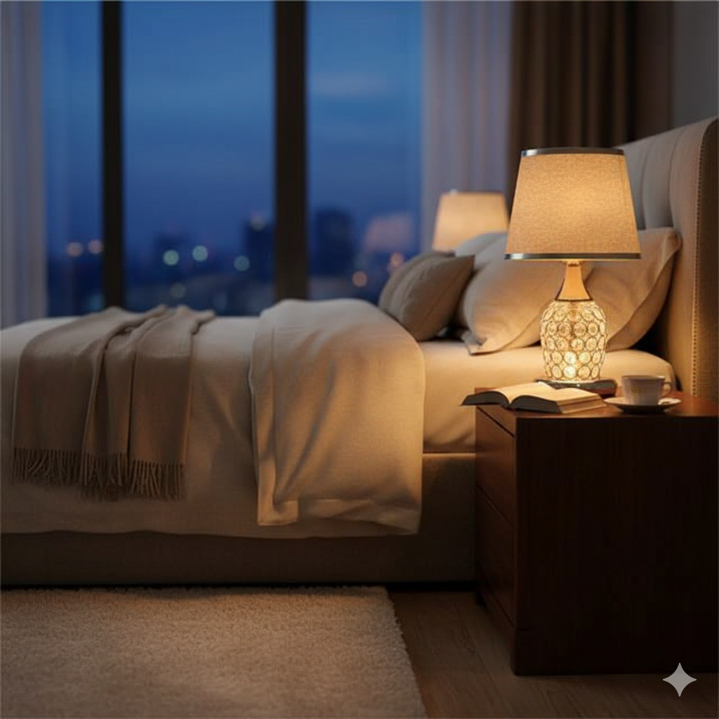 Crystal table lamp for elegant bedside and living room lighting décor