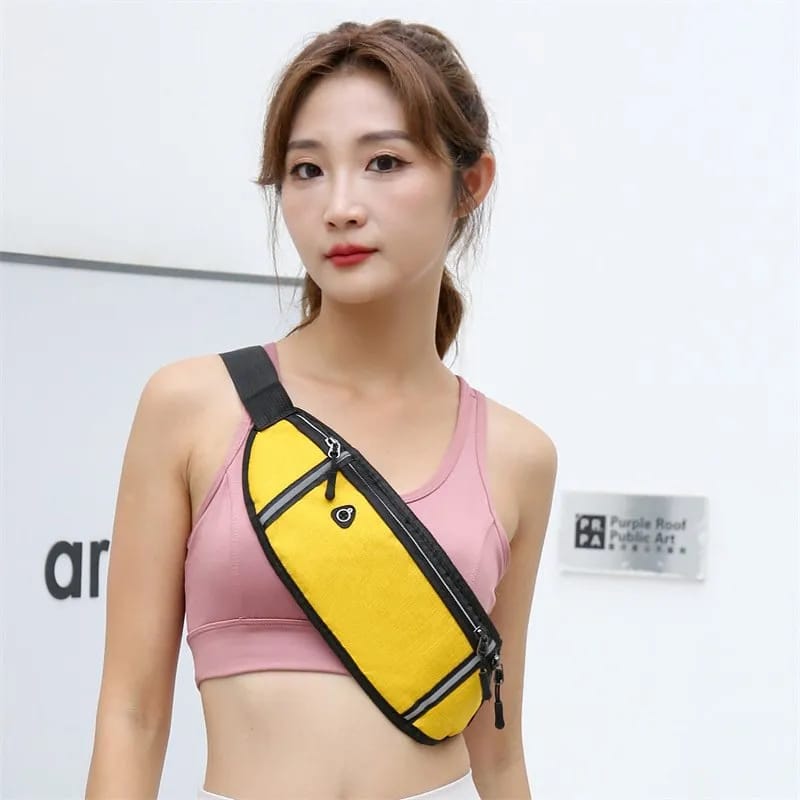 Running/Jogging Fanny Bag – Pink, Blue, Yellow Hands-Free Waist Bag for Outdoor Activities