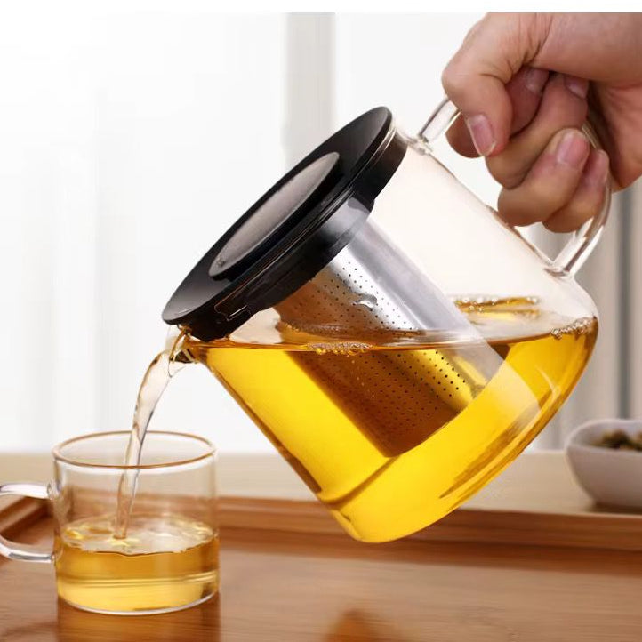 Glass Teapot with Infuser – Heat Resistant Borosilicate Tea Pot Available in 1000ml and 1500ml for Loose Leaf Tea, Herbal Tea, and Tea Serving