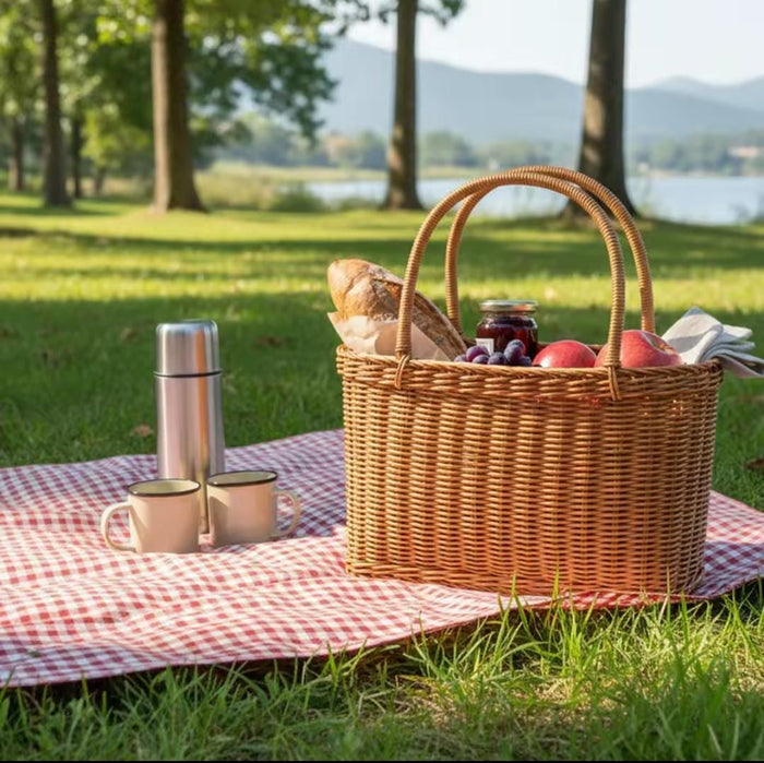 Gemelli Collections 22cm multifunctional rattan storage basket for vegetables groceries flowers and home decor