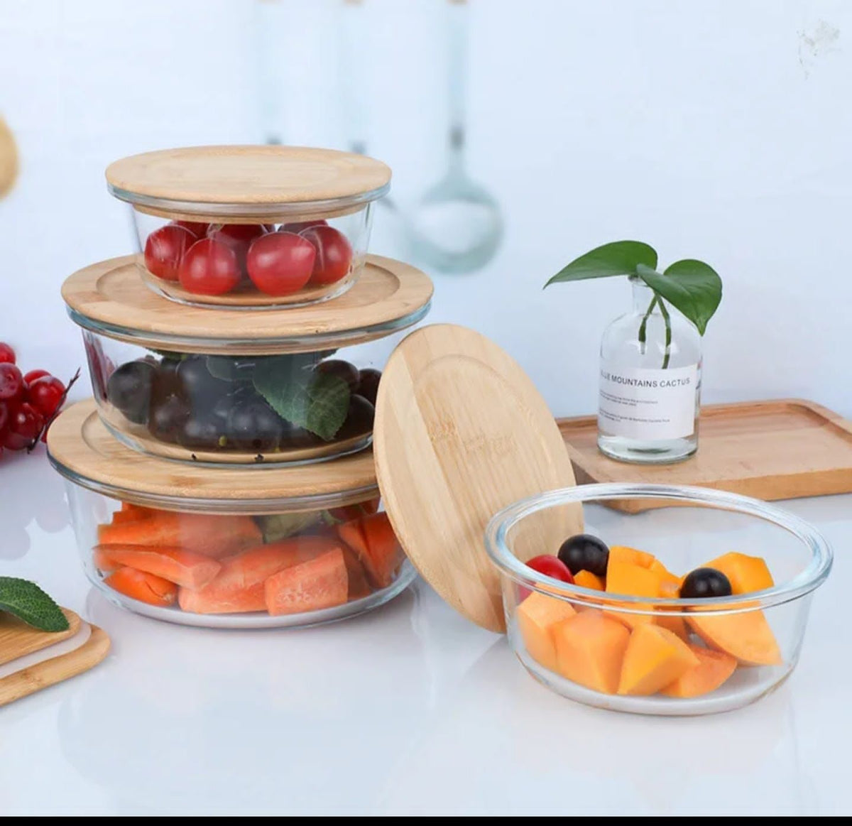 3pc Glass Containers