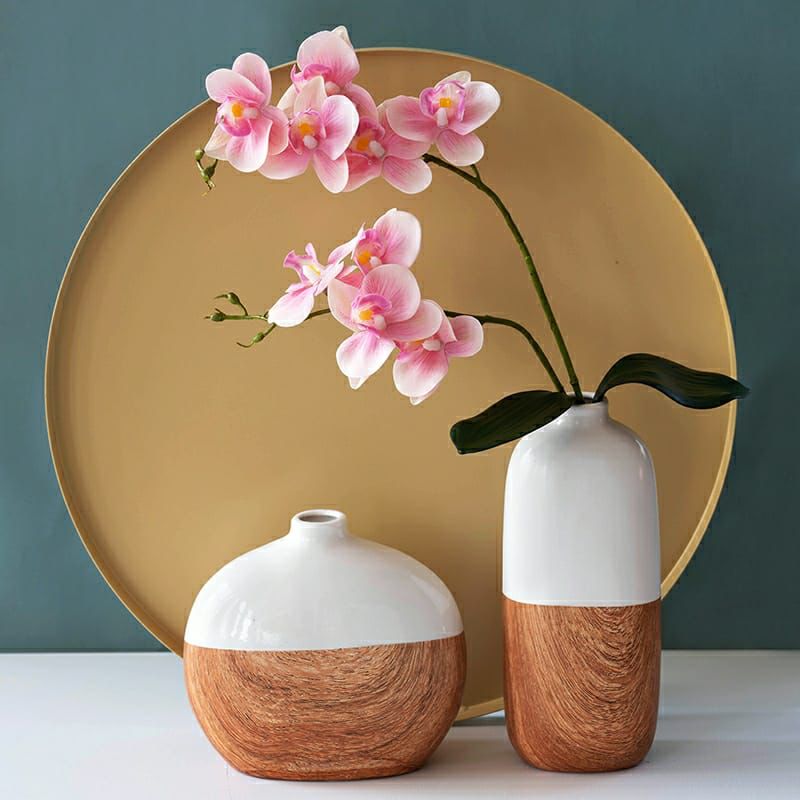 Wood Grain Ceramic Vase