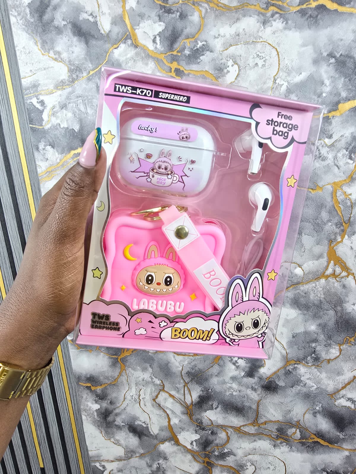kids labubu gift set watch with earpods and accessories