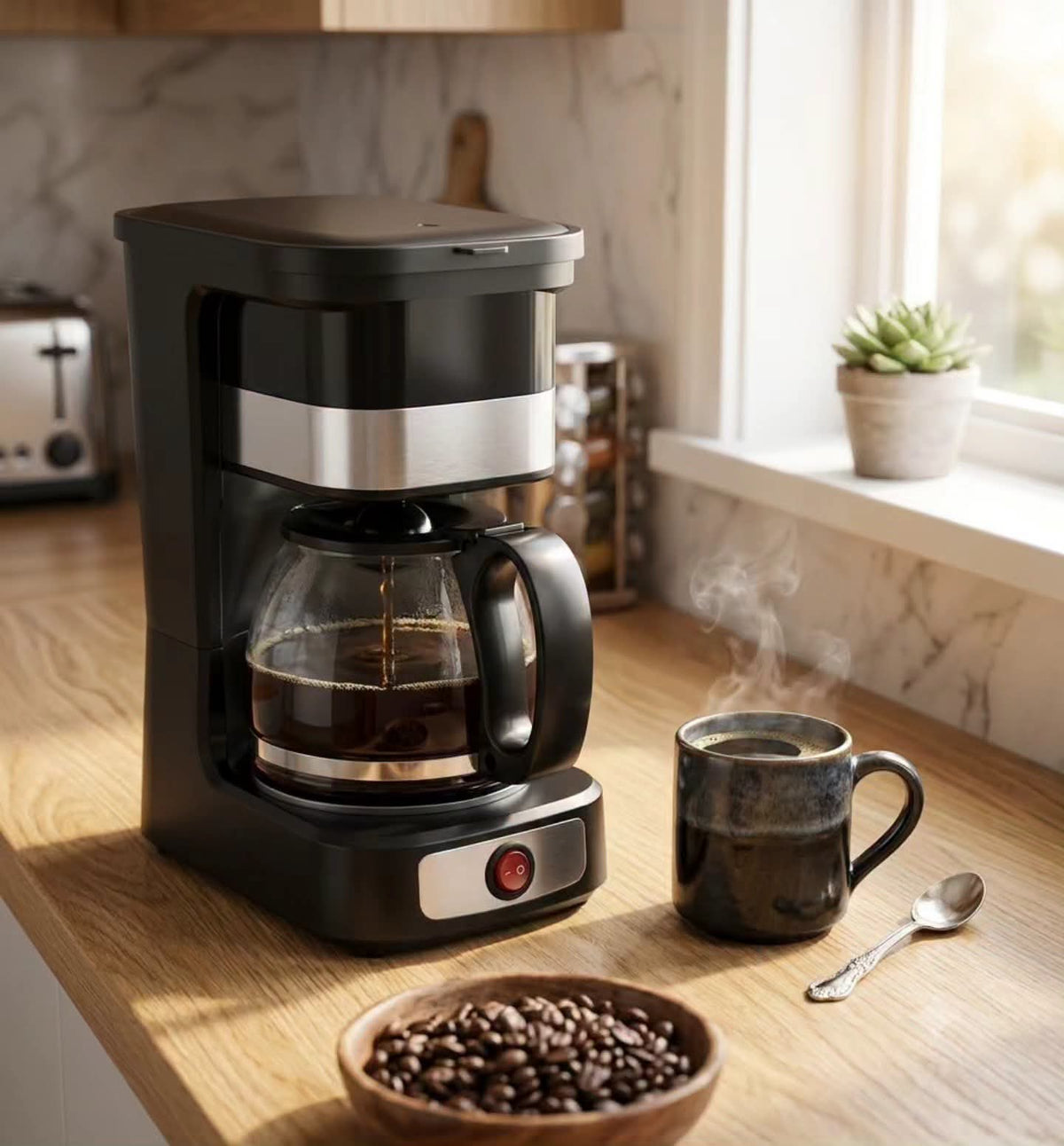 Gemelli Colllection coffee maker compact coffee machine fast heating beverage maker kitchen appliance for home office hostel small kitchen countertop coffee brewer easy to use coffee preparation machine durable breakfast appliance.