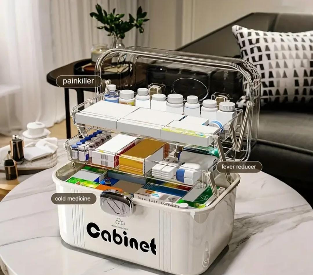 3-layer Portable Medicine Storage Box