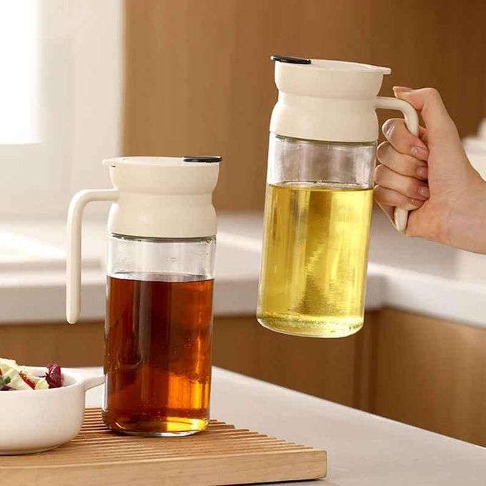 600ml glass oil and vinegar dispenser with leak proof design for storing and pouring cooking oils vinegar and liquid condiments