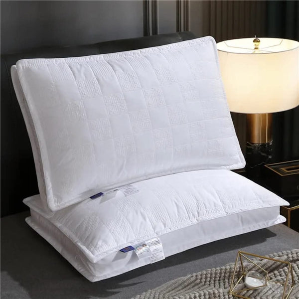 Gemelli Colllection bounce back premium fibre pillow soft neck support pillow 100 cotton pillow polyester fibre filling bedroom sleeping pillow 48x74cm comfortable bed pillow