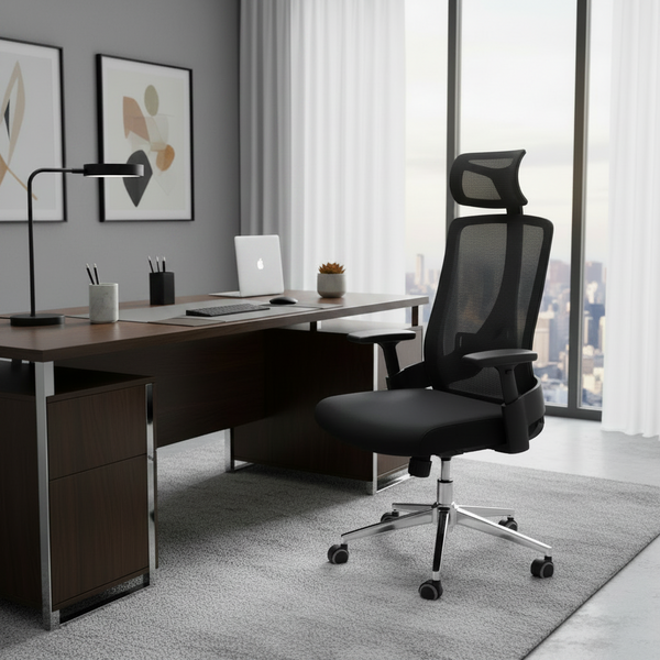 High Back Ergonomic Mesh Office Chair with Adjustable Headrest and Lumbar Support