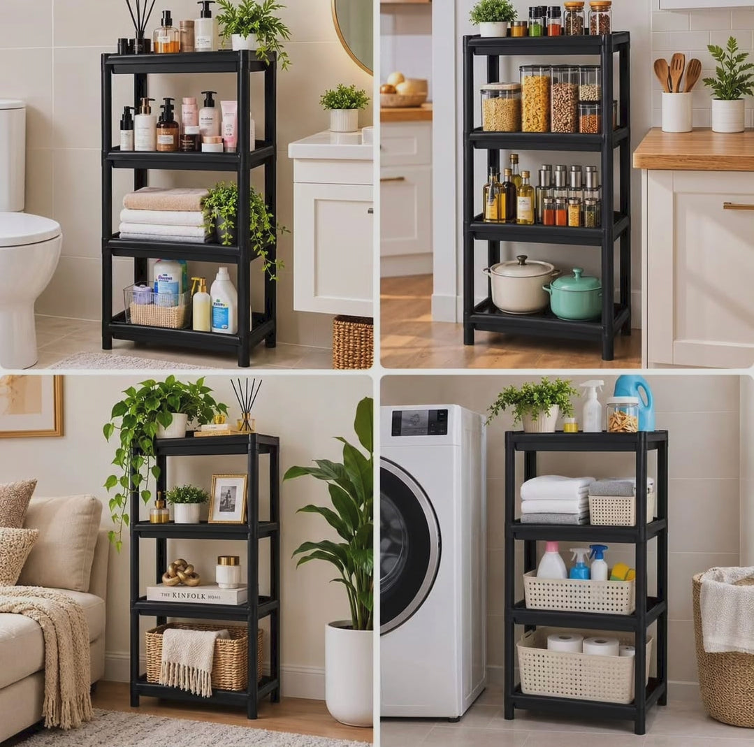4 Tier Storage Rack with Movable Wheels
