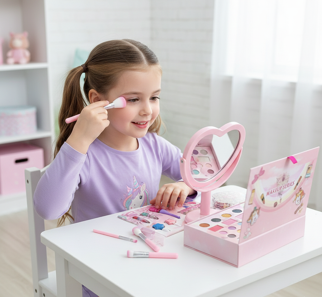 kids non-toxic washable makeup set for pretend play