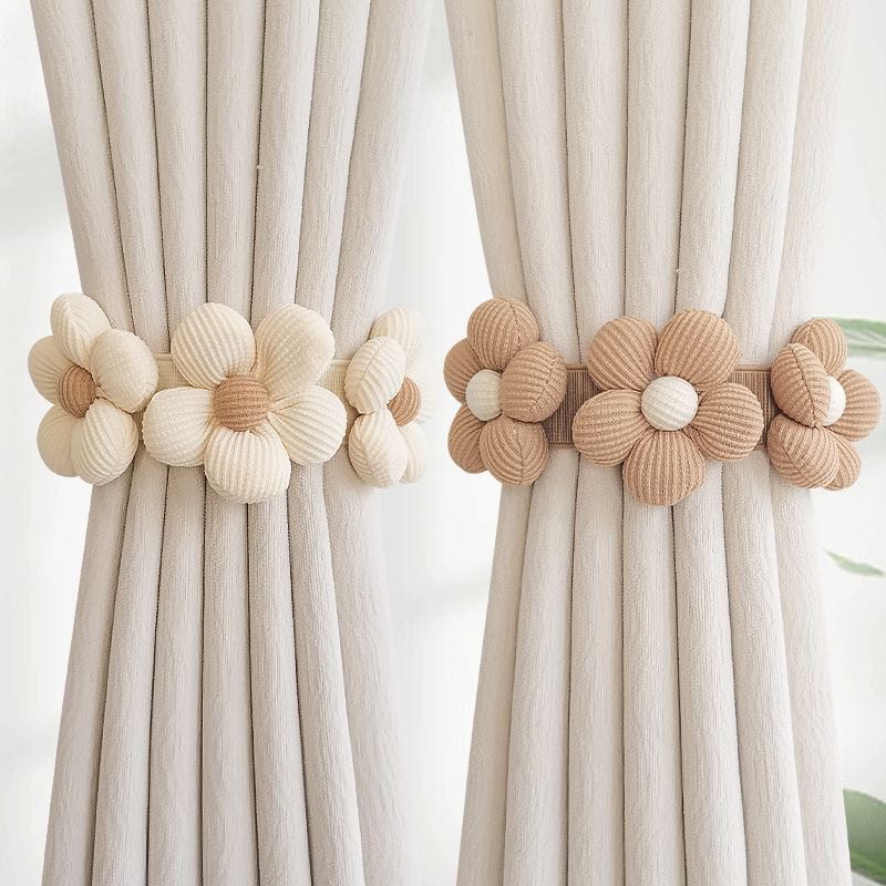 Gemelli Colllection flower drapes tiebacks handwoven fabric curtain holders decorative flexible curtain accessories home décor
