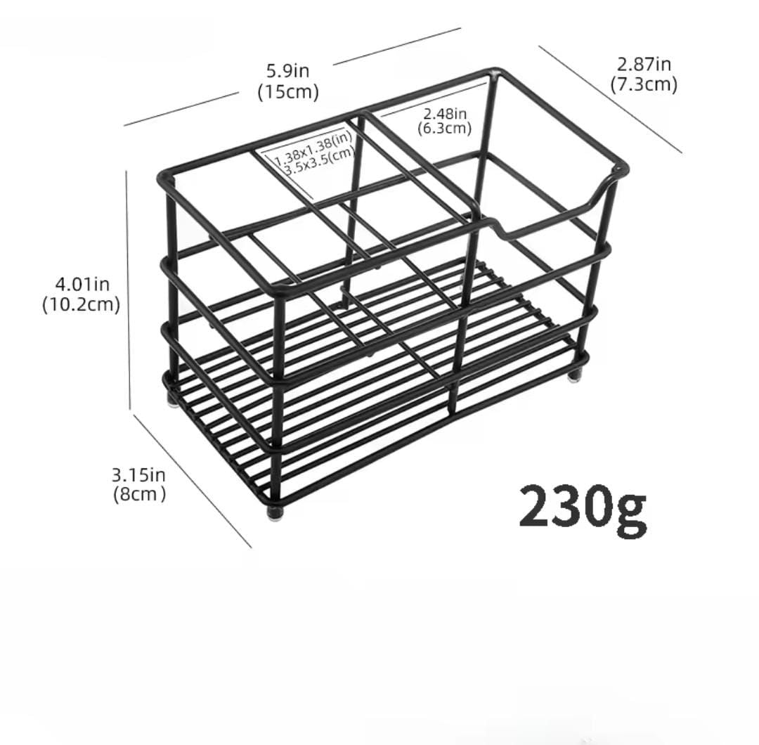 Metallic Simple Multipurpose Organizer Toothbrush & Toothpaste Holder