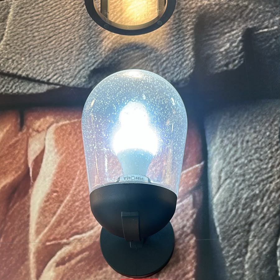 Aluminium gate light with clear speckled glass and E27 bulb fitting for outdoor entrance and boundary wall lighting LL 504A-BK - Gemelli Collection