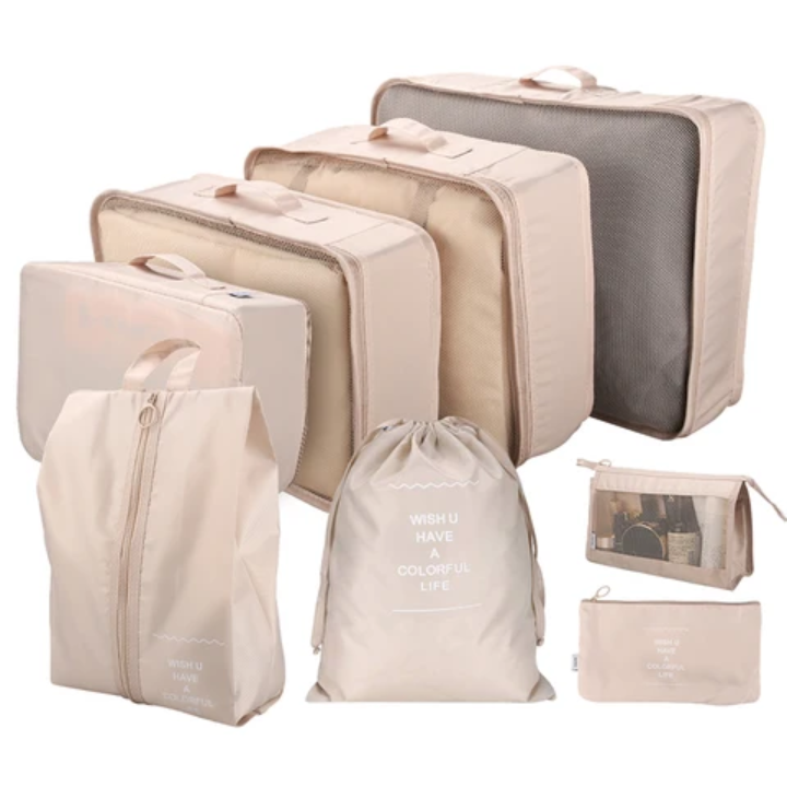 Luggage travel organizer for suitcase with toiletry case 8pcs