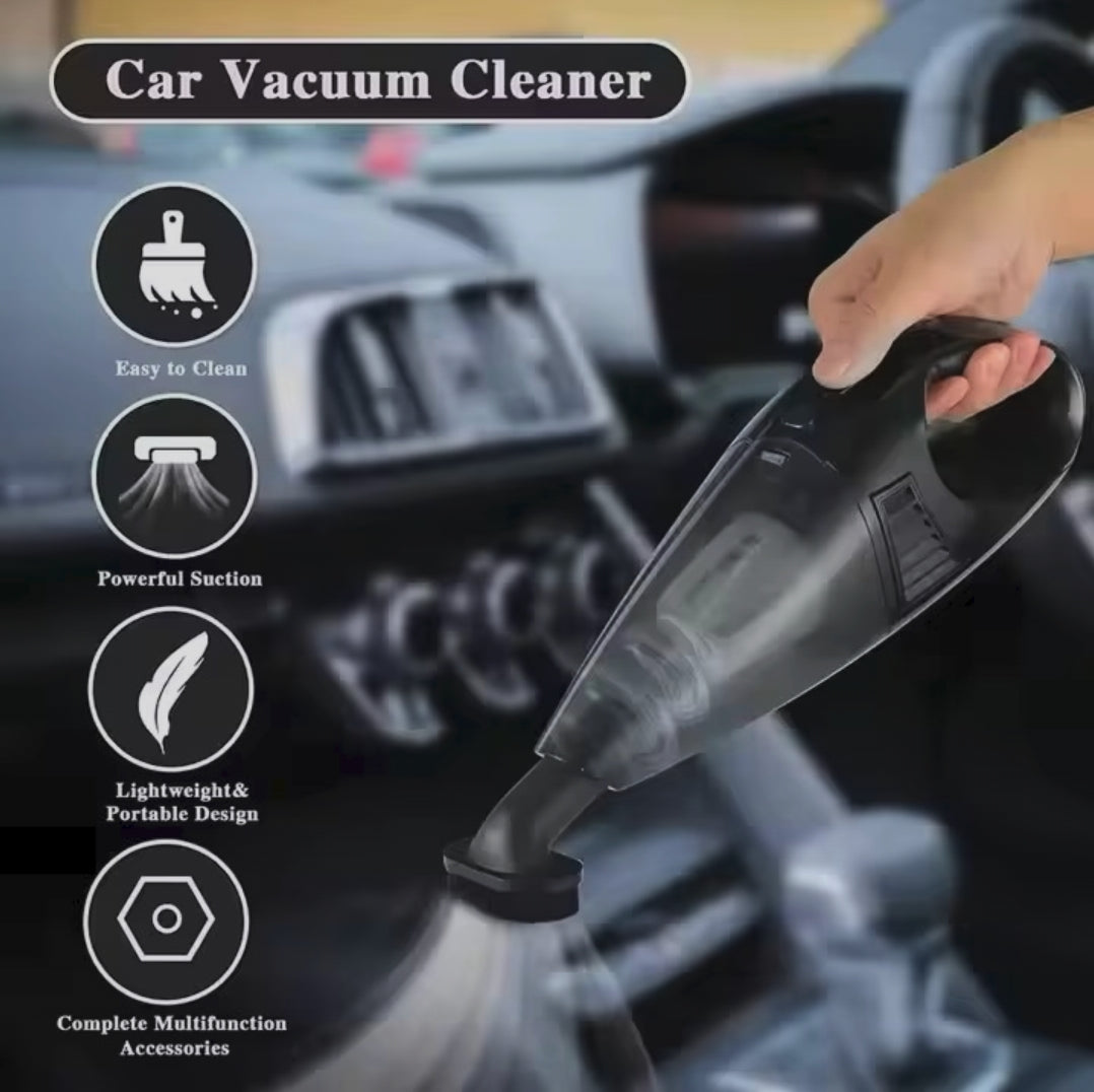 3-in-1 portable wireless vacuum cleaner with 100W power, 2500–3000Pa suction, and 3000mAh rechargeable battery for cleaning cars, sofas, carpets, upholstery, and household surfaces