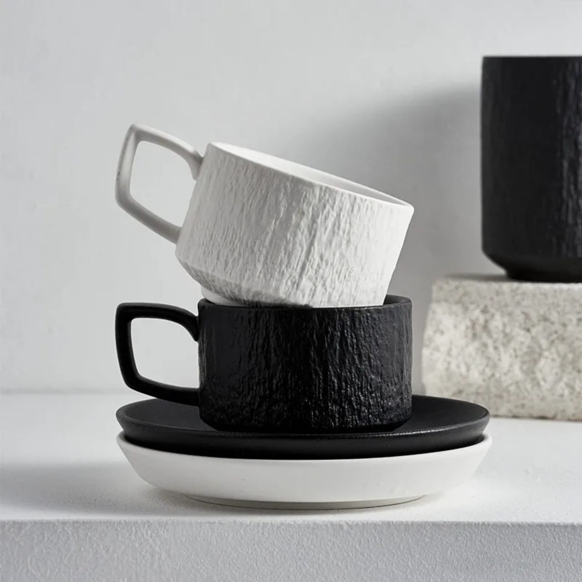 Matte Ceramic Cappuccino Coffee Cup Set