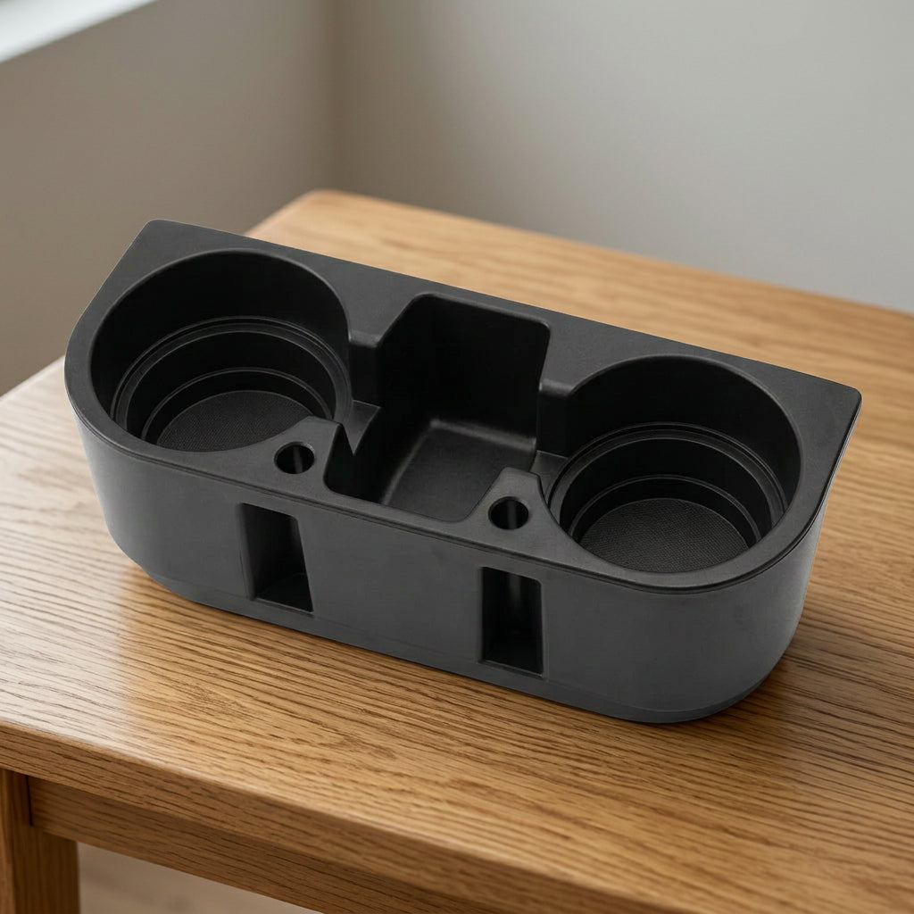 Car Cup Holder with Phone Holder and Double Side Storage Pockets