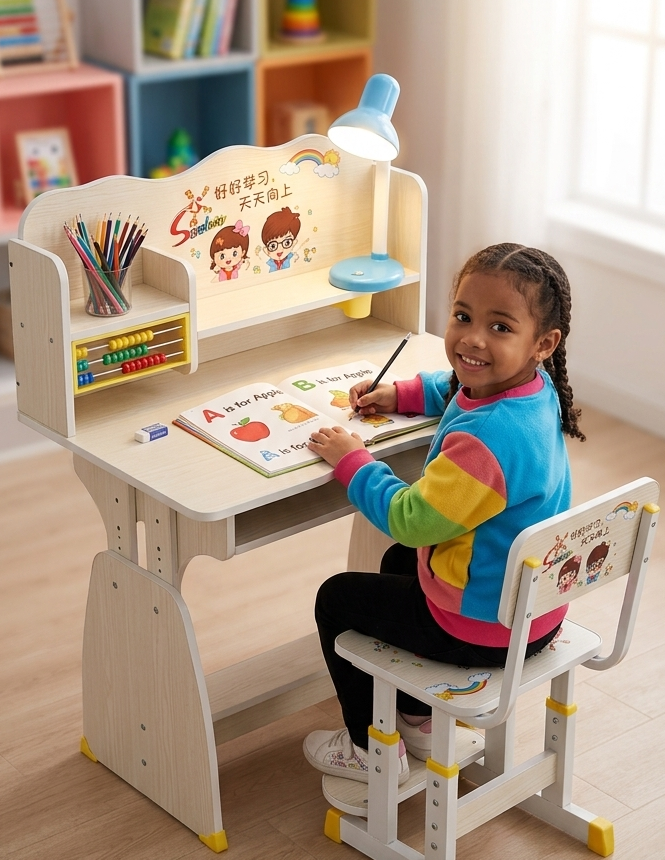 Kids Study Table for Reading, Writing, and Creative Activities