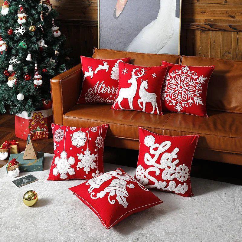 Christmas decorative cotton pillow cover 45 × 45cm for festive home décor