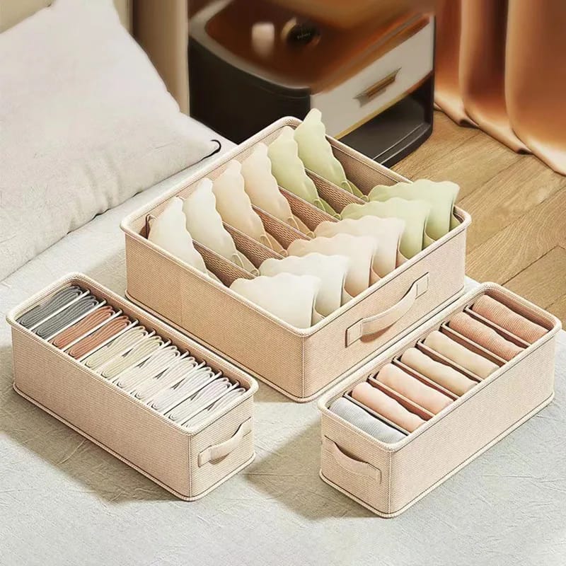 3 Piece Wardrobe Storage Box Set
