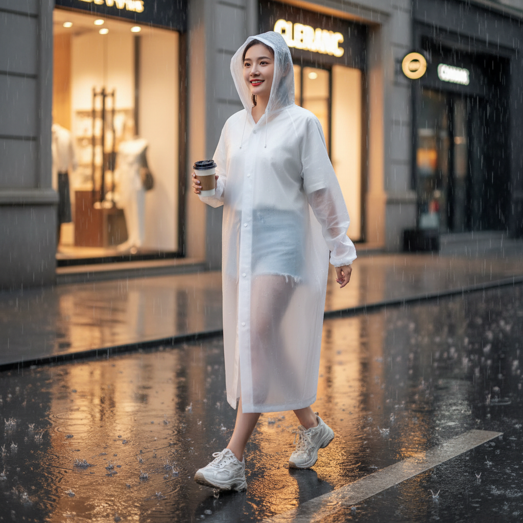 Unisex Hooded Waterproof Rain Coat – Lightweight Outdoor Poncho for Rain Protection