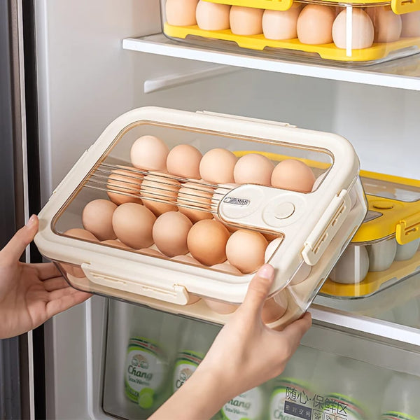 Gemelli Colllection 24pcs egg storage box refrigerator sealed fresh keeping egg organizer egg compartment storage container fridge egg holder durable plastic egg tray kitchen storage solution food safe egg organiser box sealed egg storage container