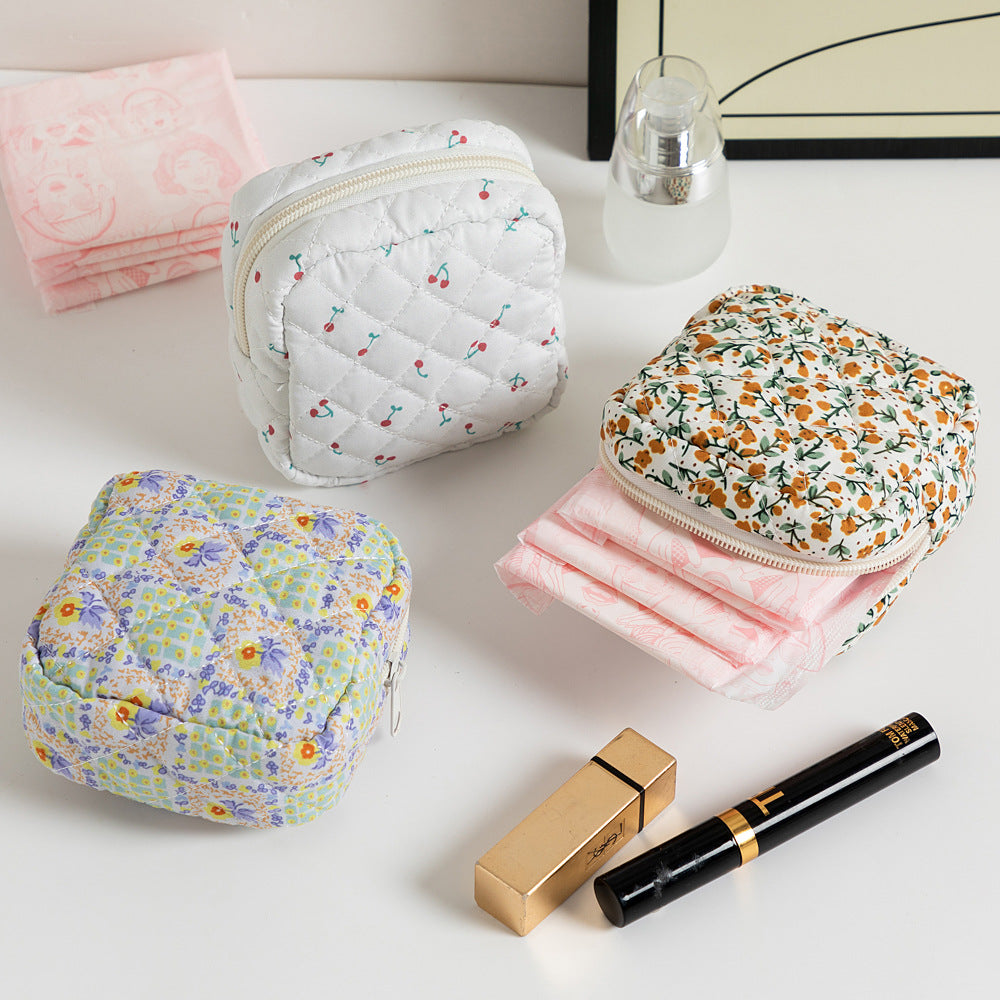 Sanitary pouch, Cosmetic Bag – Fabric Coin Purse and Lipstick Organizer for Women Small Storage Pouch